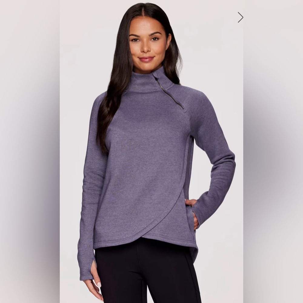 Prime Ready to Roll Fleece Zip Mock Neck Pullover by RBX - light purple